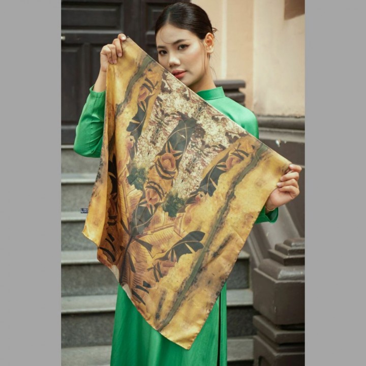 Square silk scarf- Butterfly